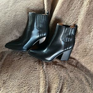 Indigo black bootie boots